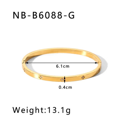 IG Style Simple Style Geometric 304 Stainless Steel Bangle In Bulk