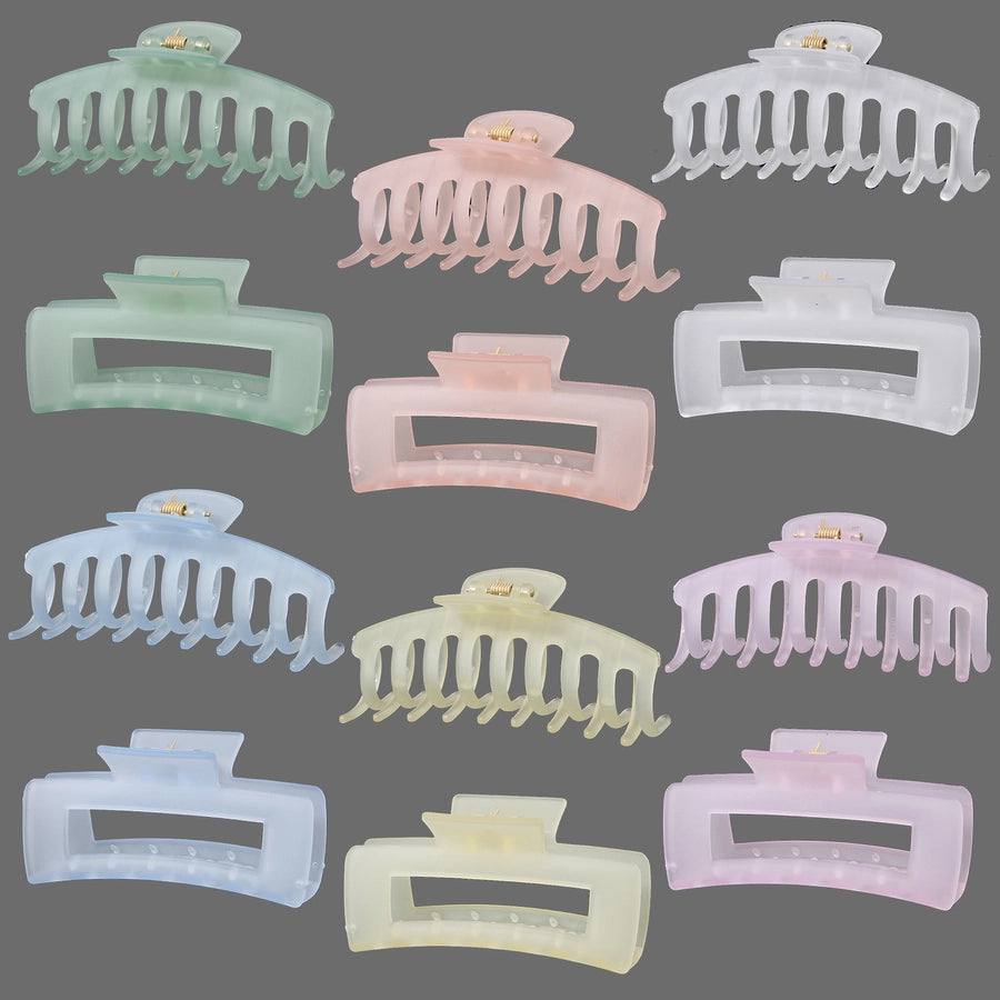 solid color jelly frosted hollow out hair clip