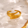 Jewelry Simple Style Irregular 304 Stainless Steel 18K Gold Plated Polishing Rings