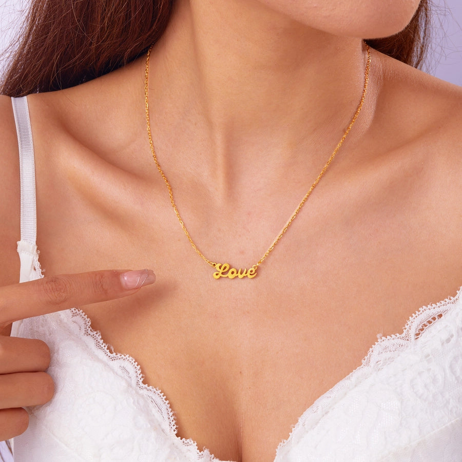 Jewelry Simple Style letter 201 Stainless Steel Necklace