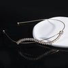 women's simple style waves flower bow knot metal inlay pearl zircon hair band