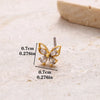 1 Piece Nose Rings & Studs Classic Style Cross Butterfly Copper Polishing Plating Zircon 18K Gold Plated Nose Rings & Studs