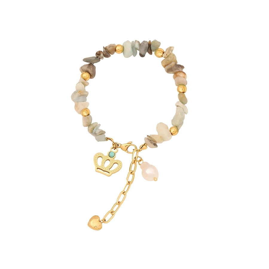 Elegant Commute Heart Shape Eye 18K Gold Plated 304 Stainless Steel Stone  Bracelets