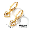 1 Pair Casual Elegant Heart Shape Flower Inlay Copper Zircon K Gold Plated Drop Earrings