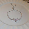 sweet colorful rectangle copper inlay zircon bracelets