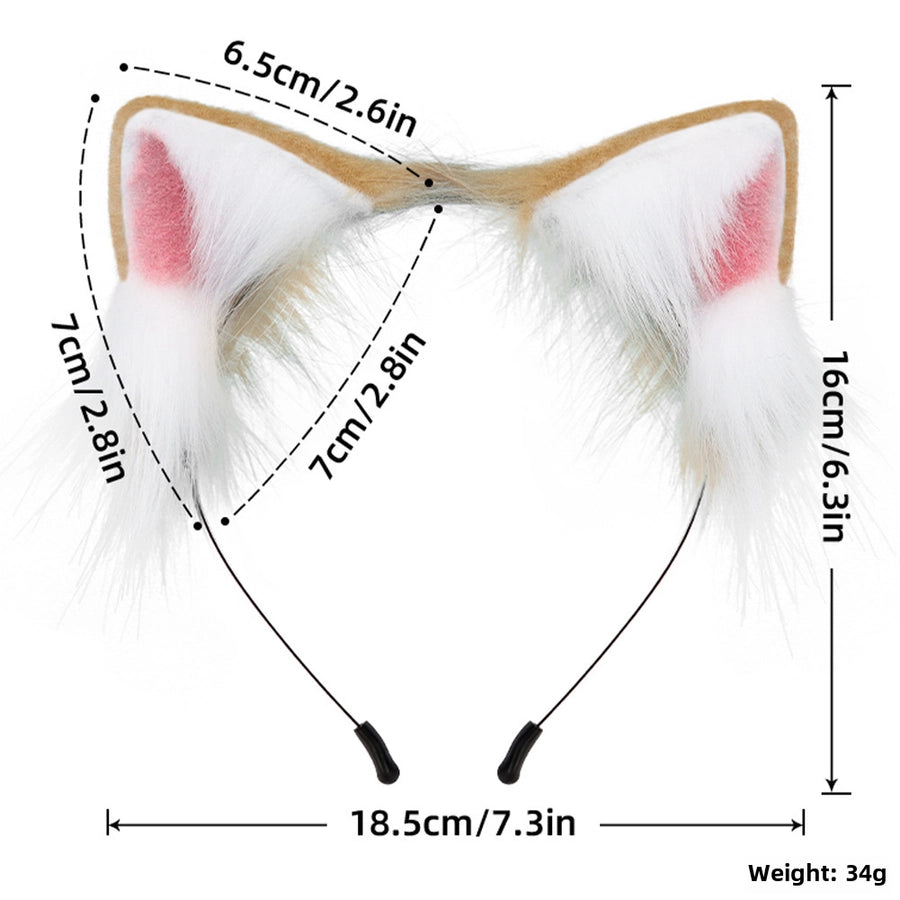 A generation of hair simulation beast ear plush headdress cat ear cat tail cosplay set hairband Net red accessories