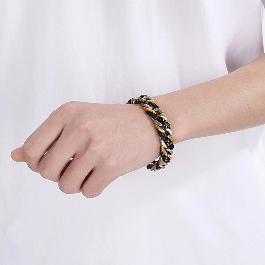 Vintage Style Geometric 304 Stainless Steel 18K Gold Plated Unisex Bracelets