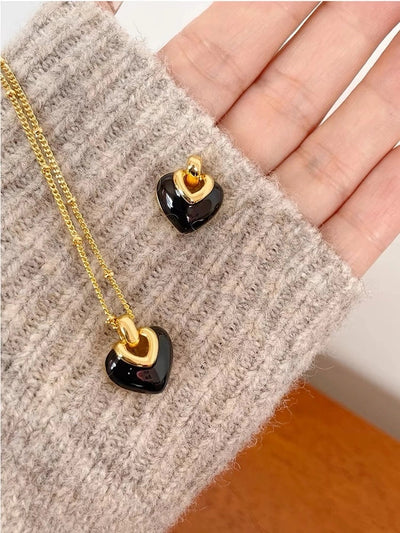 Jewelry Vintage Style Sweet Heart Shape Alloy Copper Pendant Necklace