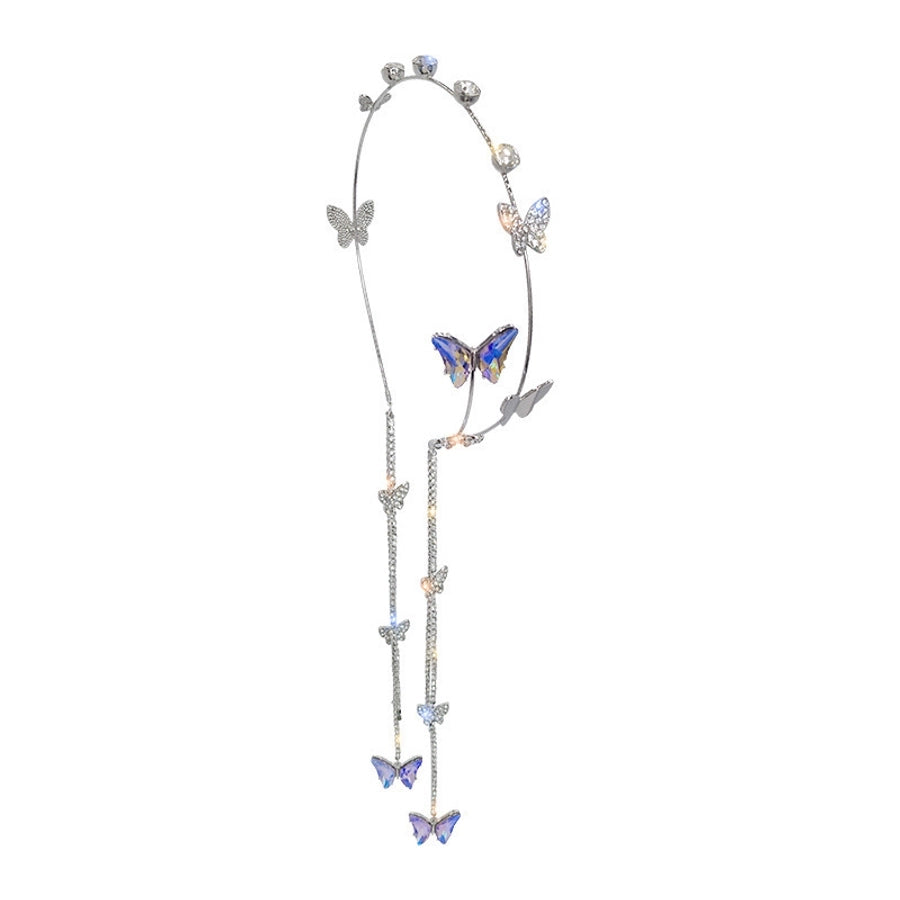 shiny butterfly alloy diamond hair band