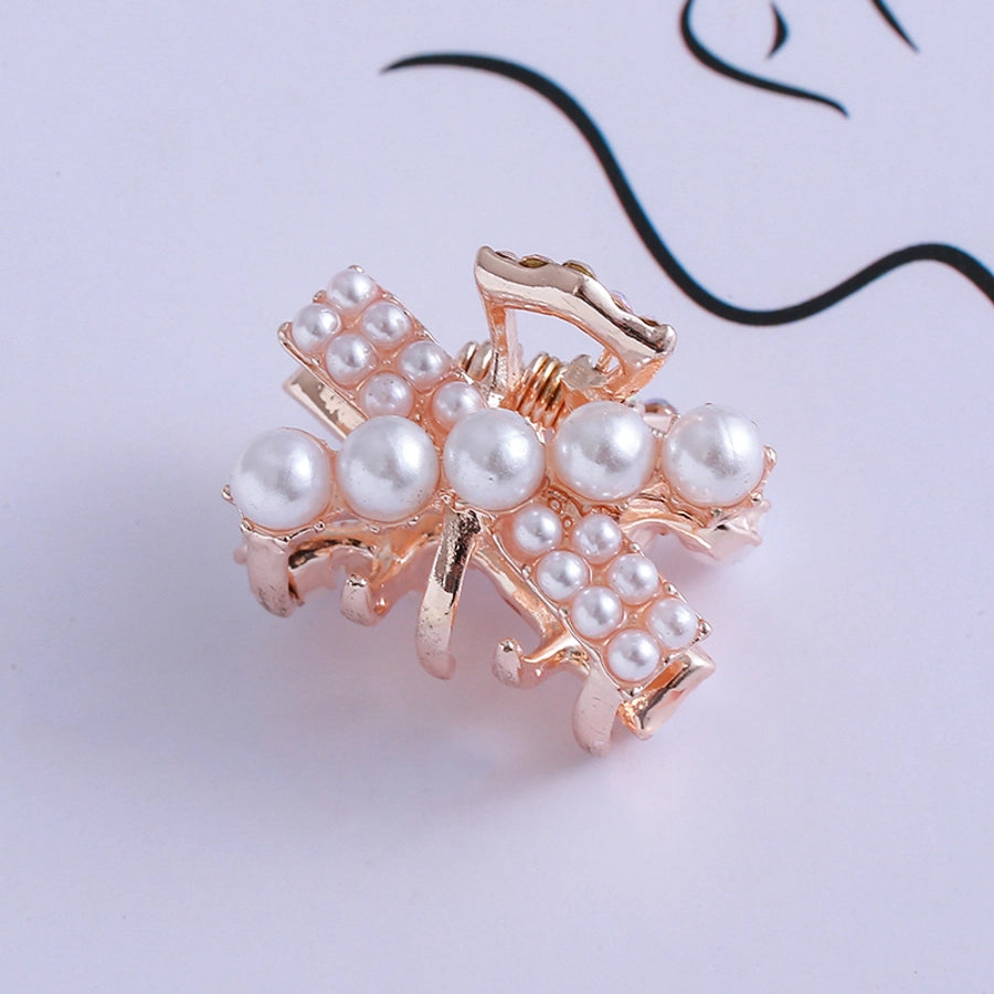 Women's Princess Sweet Rabbit Bow Knot Artificial Pearl Alloy Rhinestone Inlay Artificial Pearls Rhinestones Hair Claws