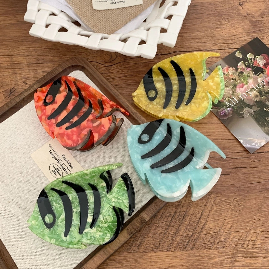 Women's Elegant Streetwear Fish Acetic acid sheets Hair Claws