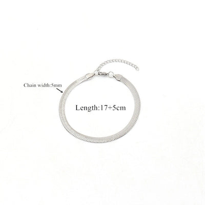 Elegant Simple Style Classic Style Chains Print 201 Stainless Steel Bracelets In Bulk