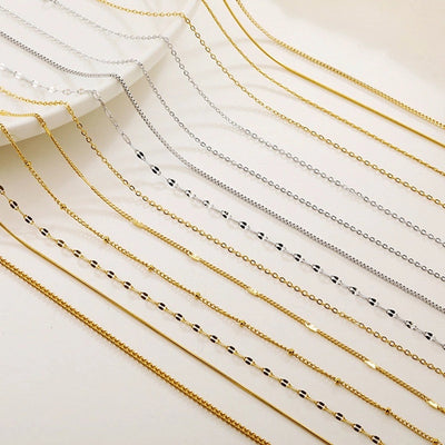 Jewelry Simple Style Geometric Solid Color Titanium Steel Chain Necklace