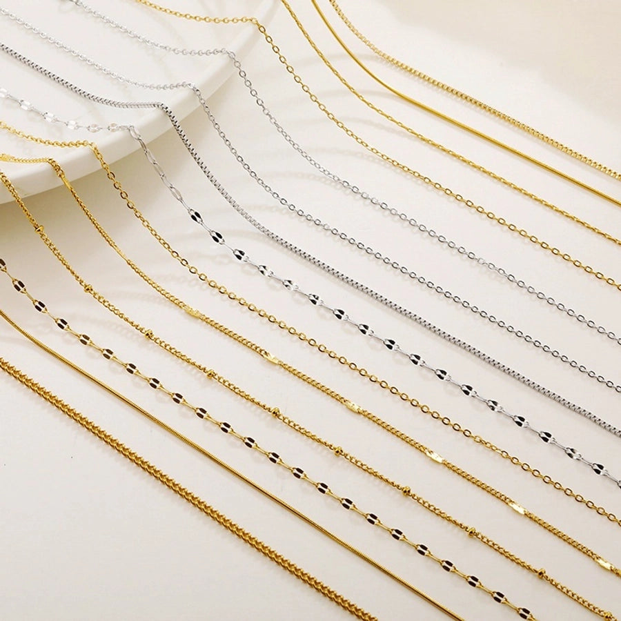 Jewelry Simple Style Geometric Solid Color Titanium Steel Chain Necklace