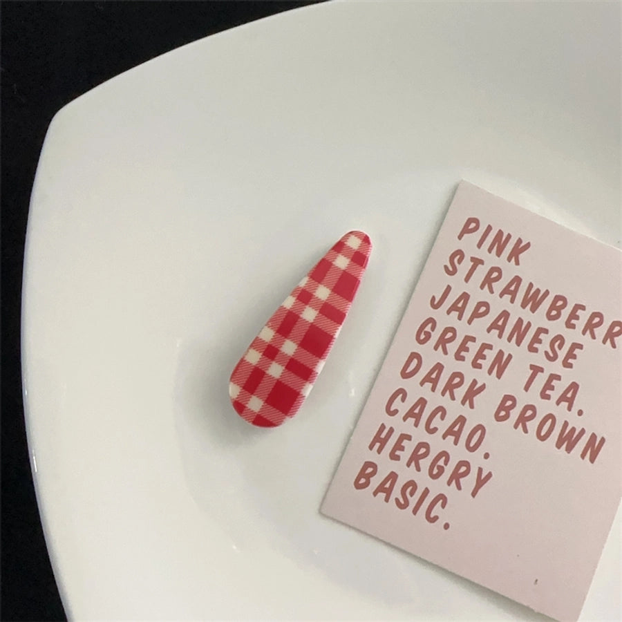Women's Sweet Plaid Polka Dots Plastic Hair Clip