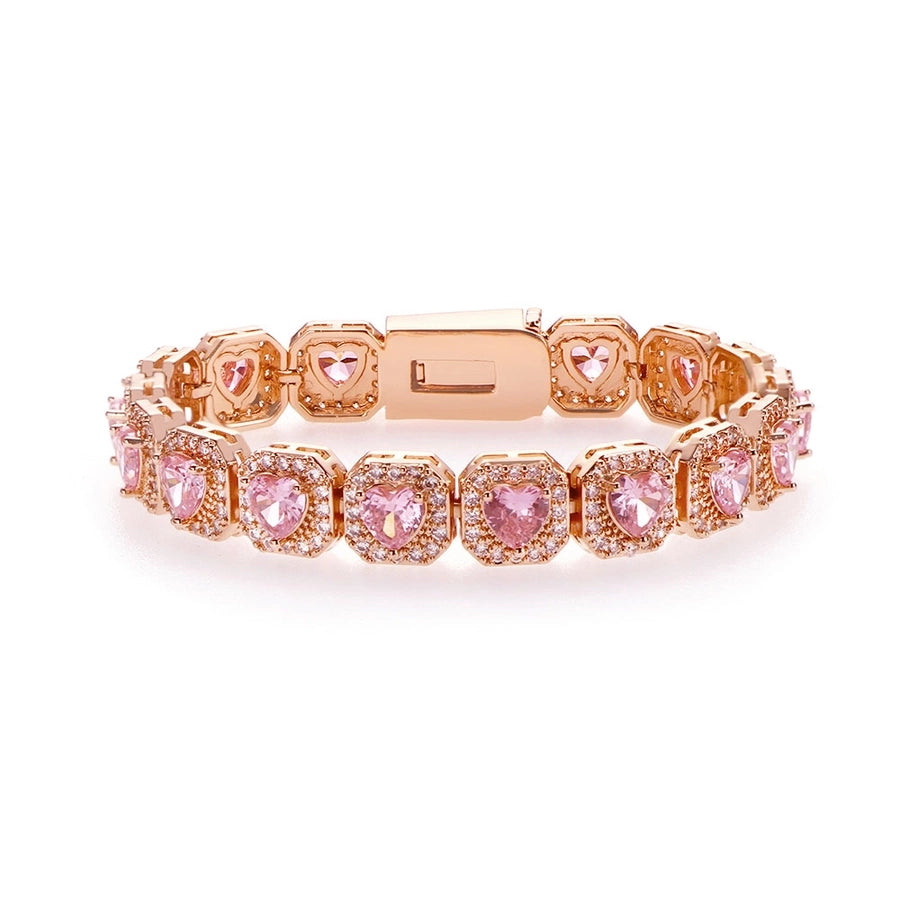 Copper Zircon Plating Inlay Square Zircon Bracelets