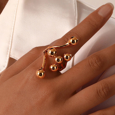 Jewelry IG Style Solid Color 304 Stainless Steel 18K Gold Plated Rings