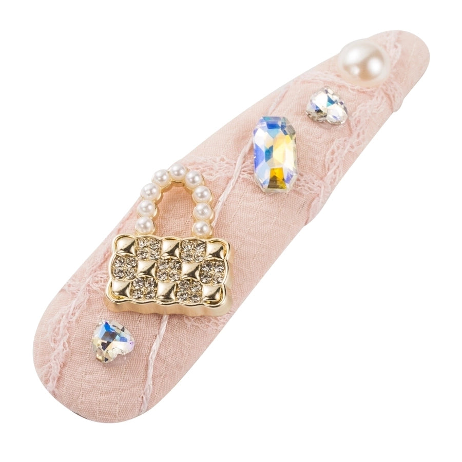 Women's Casual Vacation Classic Style Color Block Alloy Cloth Inlay Rhinestones Glass Pearl Hair Clip