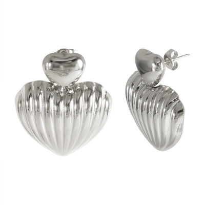 Jewelry IG Style Simple Style Commute Heart Shape 304 Stainless Steel Earrings Necklace