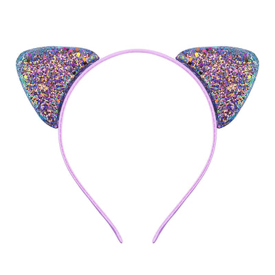 cute cat ears cloth sequins hair band 1 piece