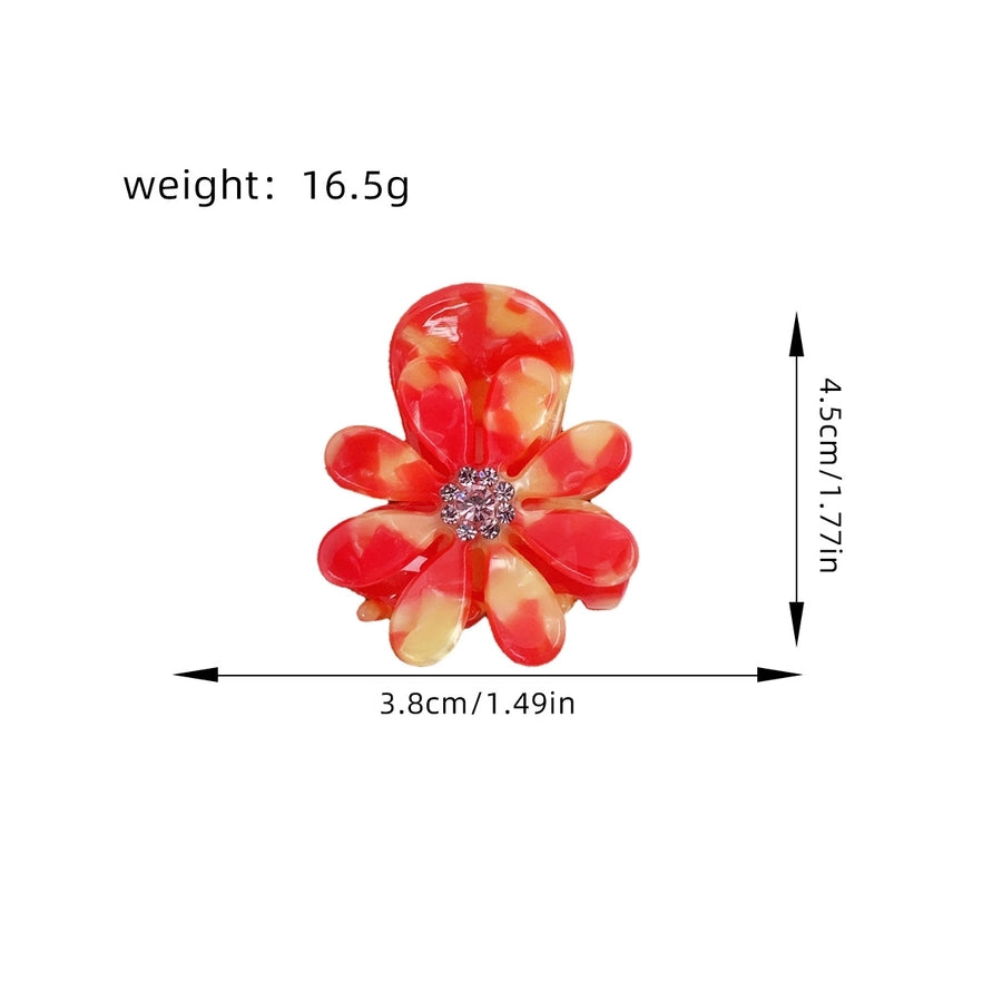 Women's Sweet Flower Acetic acid sheets Inlay Rhinestones Hair Claws