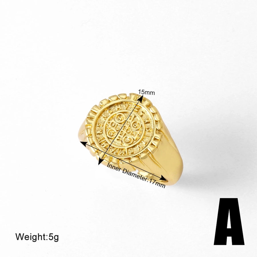 Copper 18K Gold Plated Plating Irregular Open Rings