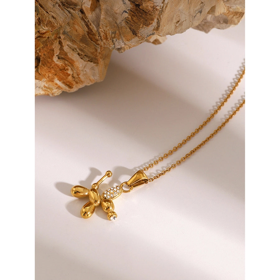 Jewelry Classic Style Balloon Dog Solid Color 304 Stainless Steel Pendant Necklace