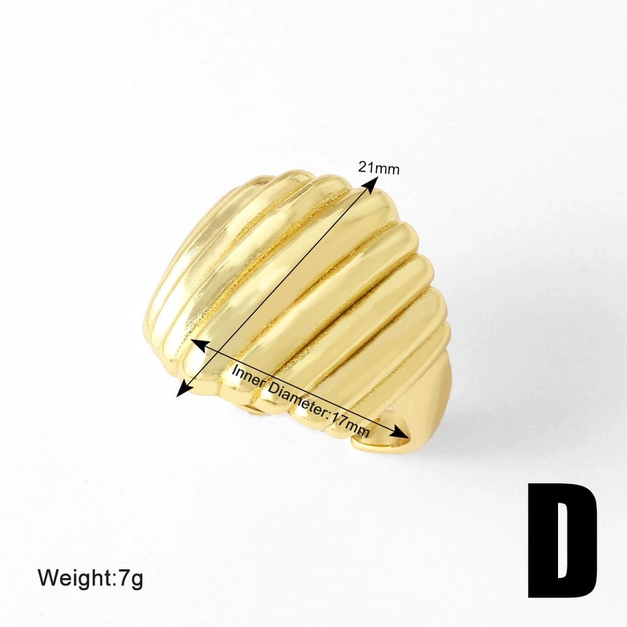 Copper 18K Gold Plated Plating Irregular Open Rings