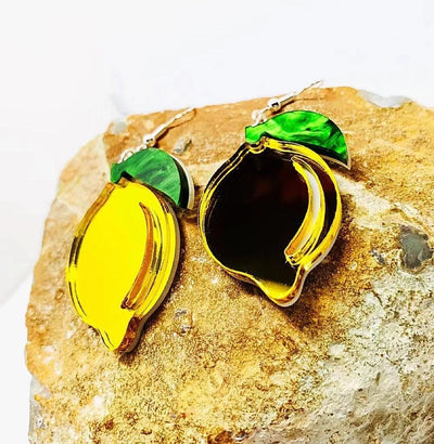 Acrylic Sheet Lemon Earrings Summer Vacation Acrylic Women Jewelry Earrings Trendy Fruit Earrings