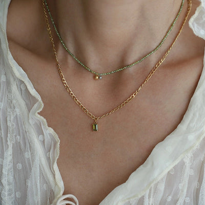 Jewelry Retro Simple Style Round Square 304 Stainless Steel Zircon Beaded Inlay Pendant Necklace