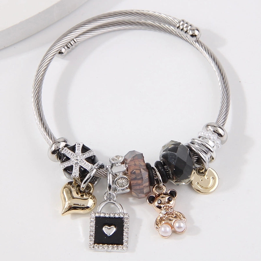 Elegant Lady Modern Style Bear 304 Stainless Steel Alloy Bangle In Bulk