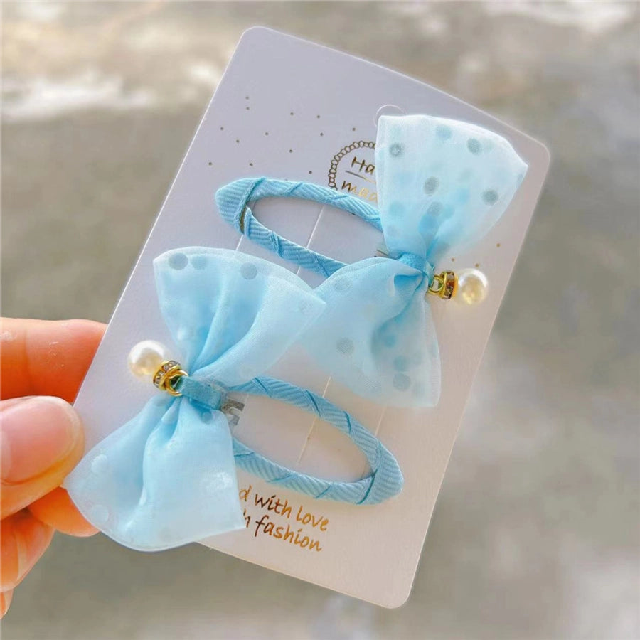 simple style bow knot cloth hair clip