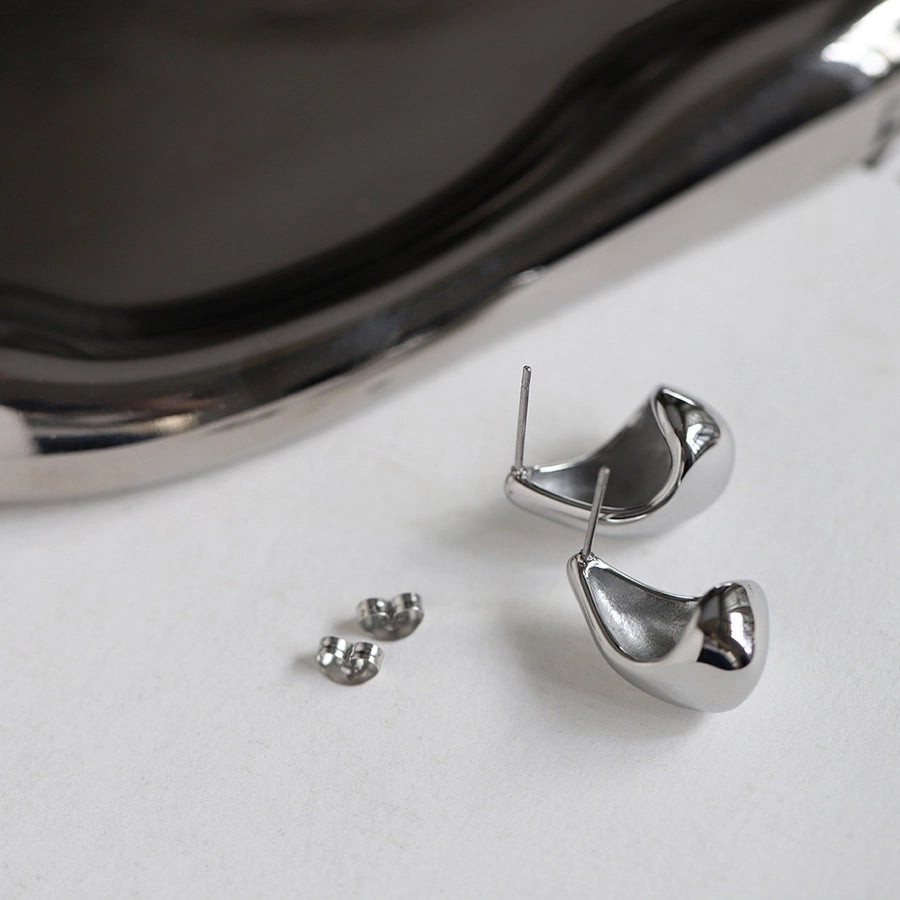 1 Pair Vintage Style British Style Water Droplets 304 Stainless Steel Ear Studs