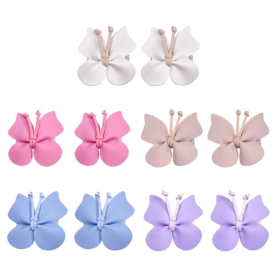 Girl'S Sweet Butterfly Pu Hair Clip