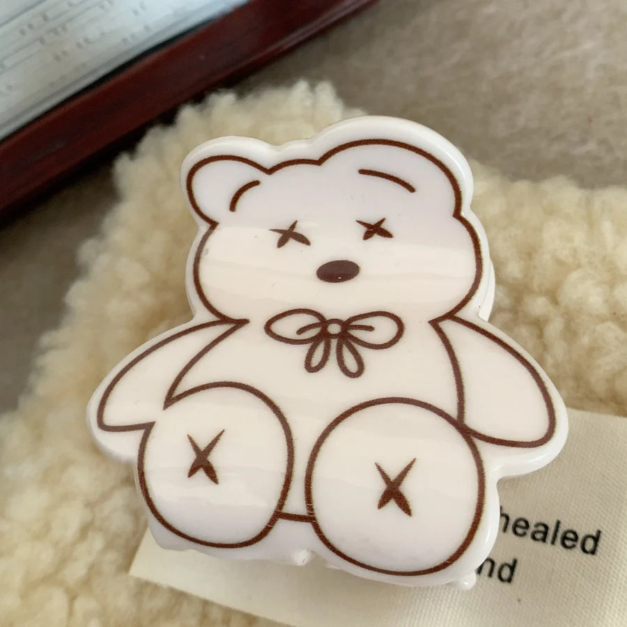 women's cute bear acetic acid sheets hair claws