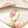 Copper Plating 18K Color Retention Drip Oval Eye Opening Ring