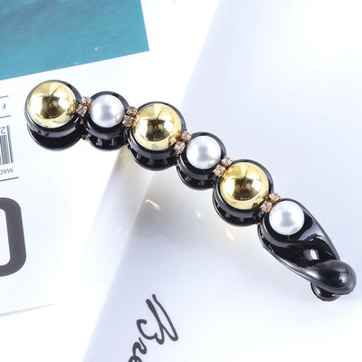 simple style geometric plastic artificial pearls hair clip