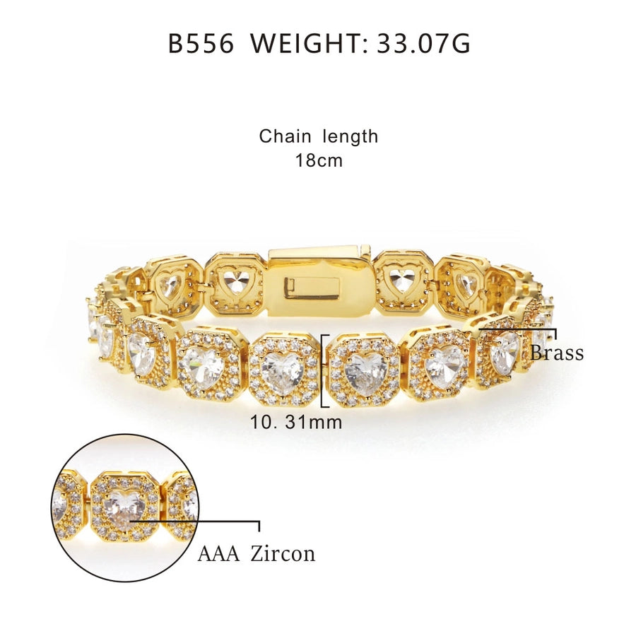 Copper Zircon Plating Inlay Square Zircon Bracelets