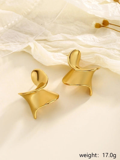 1 Pair Glam Classical Romantic Spiral 304 Stainless Steel Ear Studs