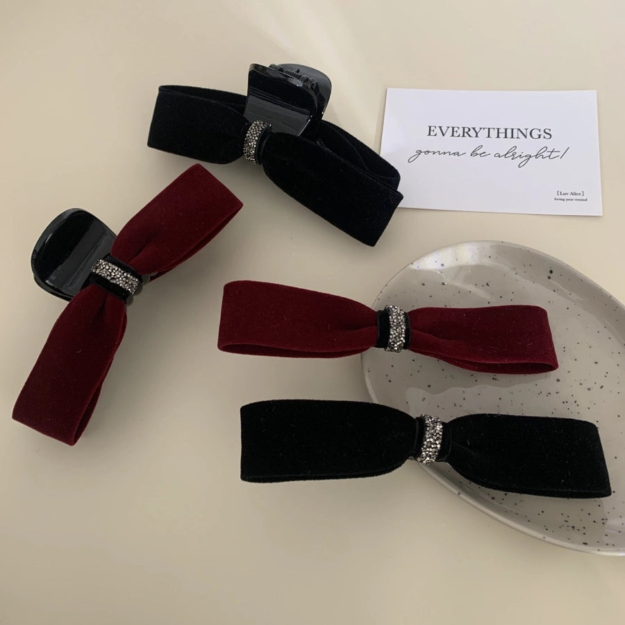 Women's IG Style Bow Knot velvet Hair Clip Hair Claws