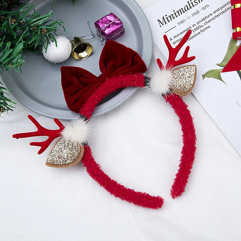Christmas Fashion Women'S Antlers Flocking Handmade Hair Band