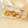 Jewelry Hip-Hop Rock Streetwear Geometric 304 Stainless Steel 14K Gold Plated Rings