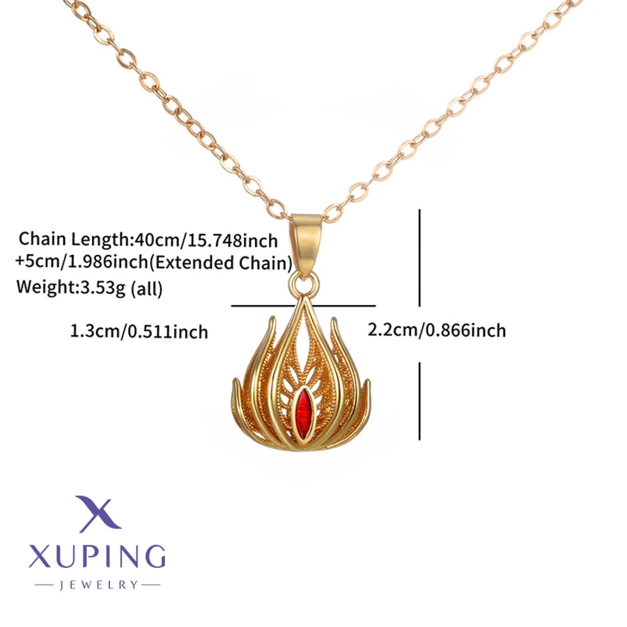 Jewelry Elegant Retro Flower 304 Stainless Steel Copper Zirconia 18K Gold Plated Plating Pendant Necklace