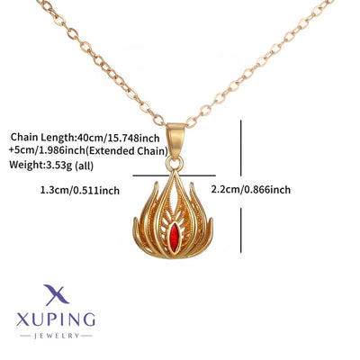 Jewelry Elegant Retro Flower 304 Stainless Steel Copper Zirconia 18K Gold Plated Plating Pendant Necklace