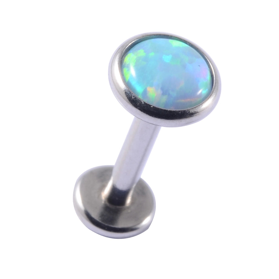 1 Piece Lip Rings Casual Hawaiian Tropical Round 304 Stainless Steel Opal Titanium Alloy Polishing Inlay Gem Opal Lip Rings Ear Cartilage Rings & Studs