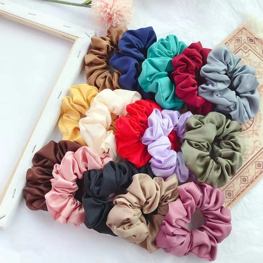 sweet solid color cloth handmade hair tie