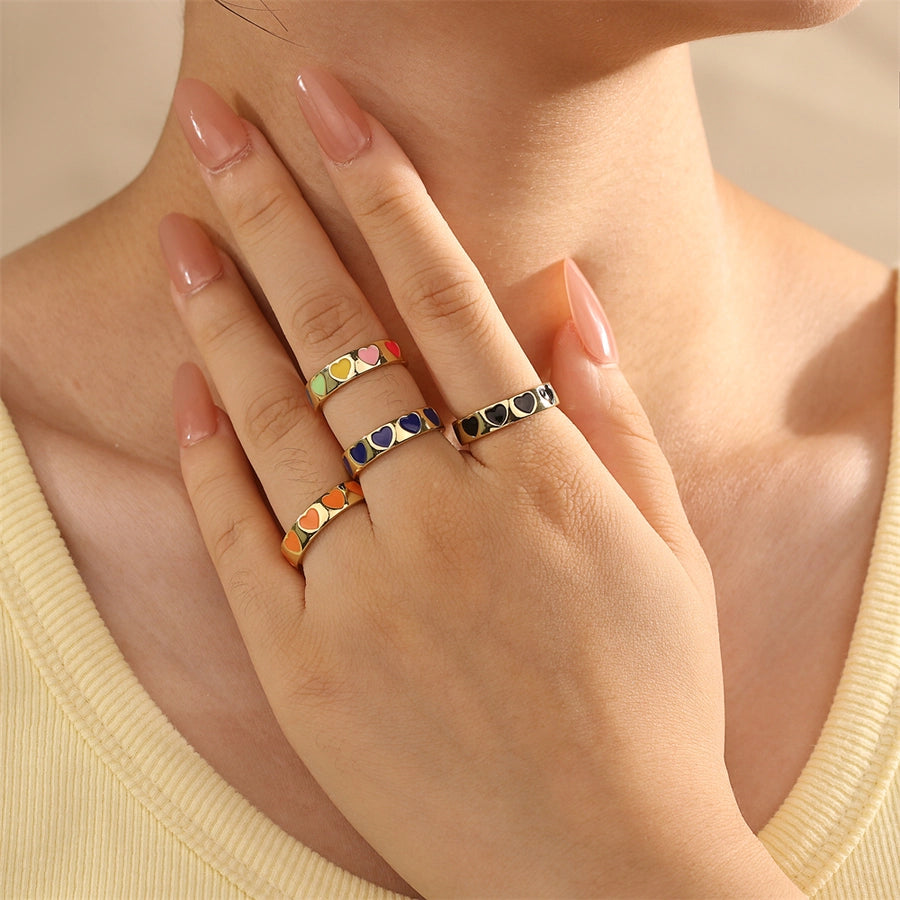 Jewelry Cute Pentagram Copper Enamel Open Rings