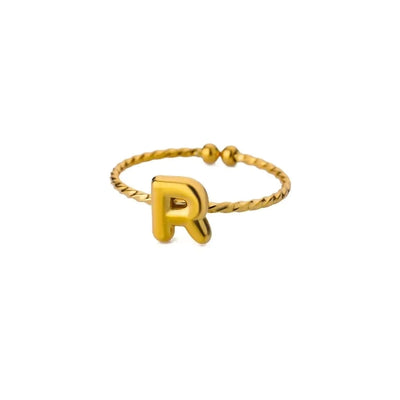 Jewelry Casual Simple Style Streetwear Letter 304 Stainless Steel 18K Gold Plated Open Rings