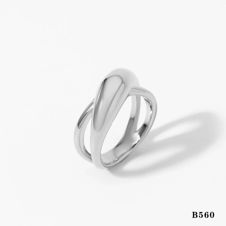 Jewelry Modern Style Artistic Solid Color 316 Stainless Steel  16K Gold Plated White Gold Plated Gold Plated Plating Rings