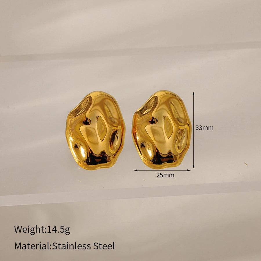 1 Pair Simple Style Classic Style Circle Heart Shape Spiral 304 Stainless Steel Ear Studs